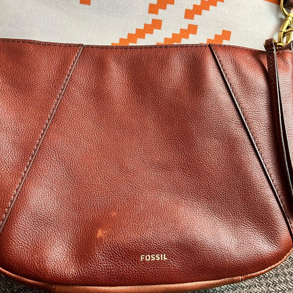 Fossil leather crossbody